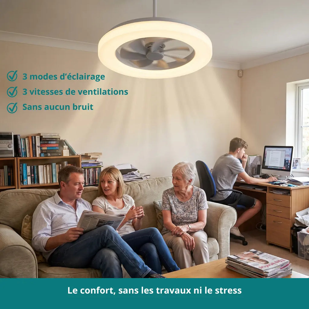 Ventilateur LED de plafond - Maintient votre intérieur au frais
